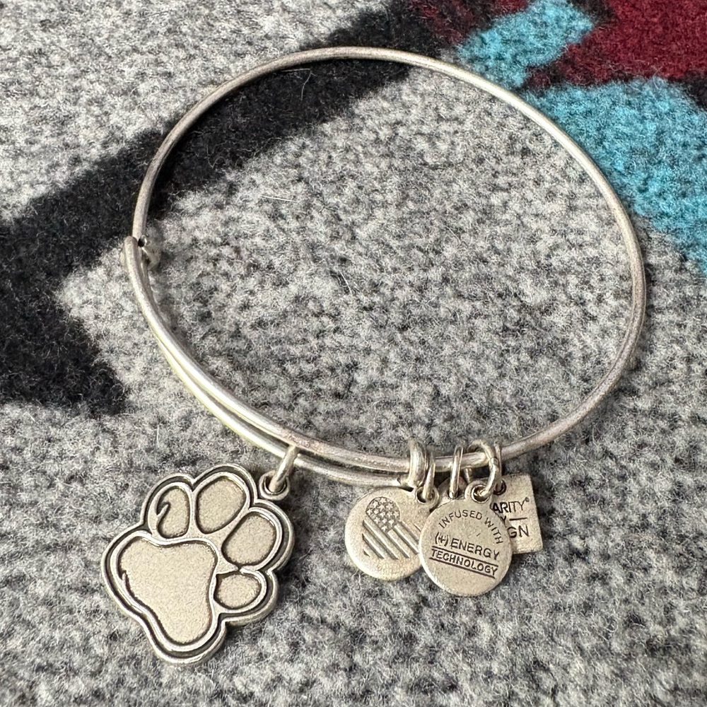 Alex and Ani Silver Paw Charm Bracelet